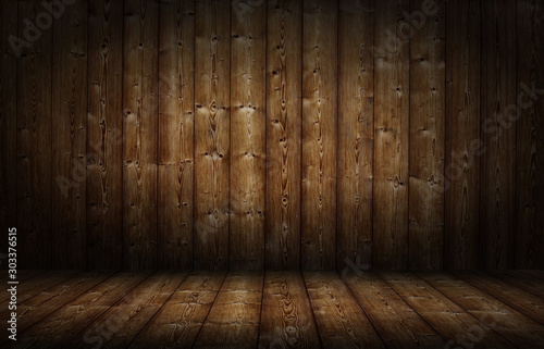 wooden interior room with wooden wall and floor