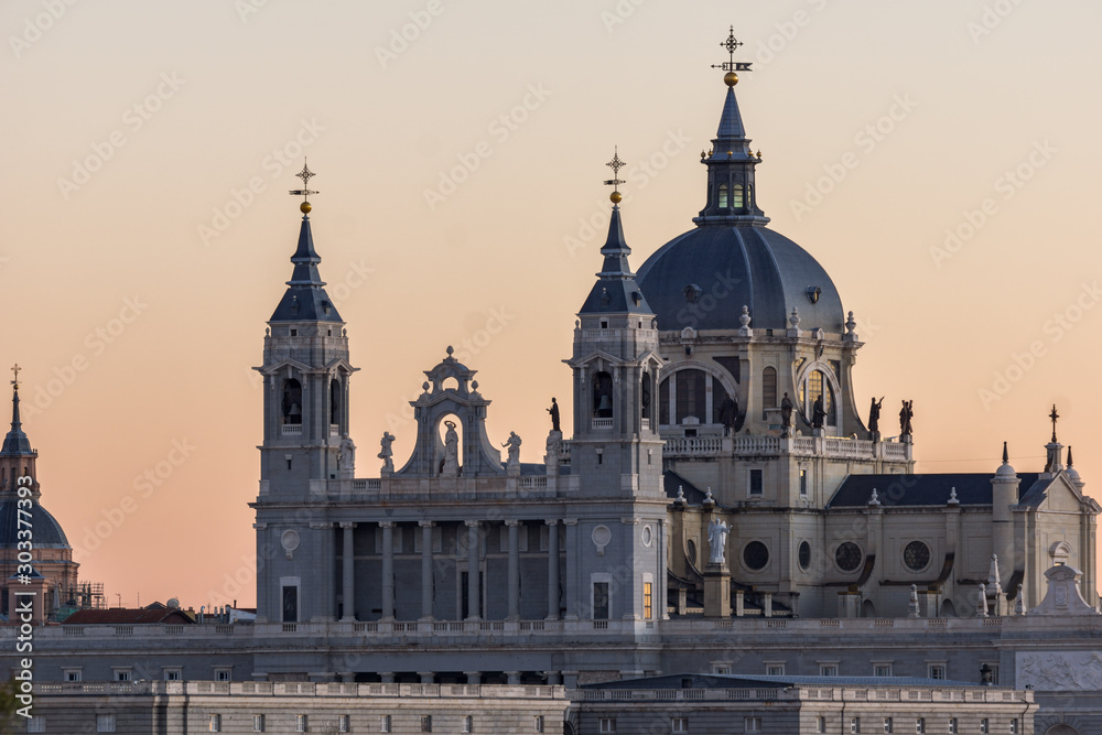 Royal Palace and Almudena Cathedral in City of Madrid