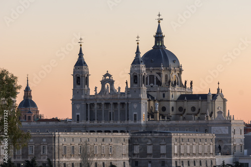 Royal Palace and Almudena Cathedral in City of Madrid