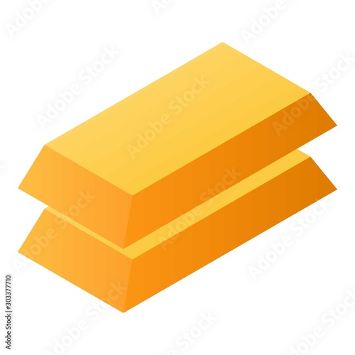 Gold bar stack icon. Isometric of gold bar stack vector icon for web design isolated on white background