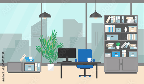 Modern office interior with window