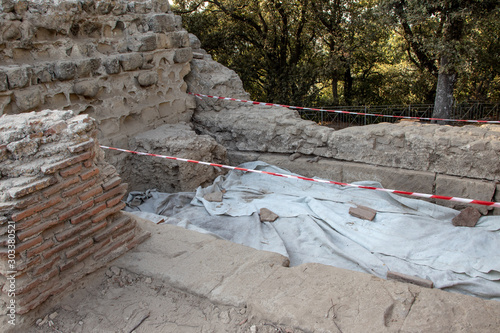 Bacoli, Italy, August 14, 2019. The temple of Apollo in the ancient city of Cuma. City of ancient Greece survived to the present day. photo