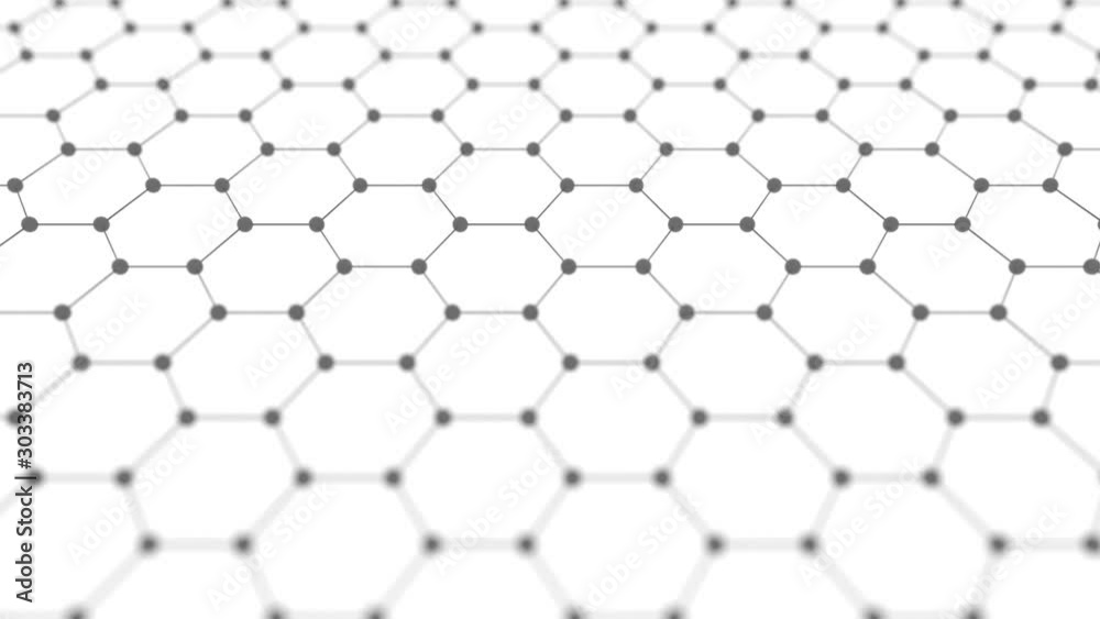 Hexagons connect in honeycomb mesh. Geometric surface hexagonal waving motion background. Hexagons connect in honeycomb mesh. Geometric surface hexagonal waving motion background.