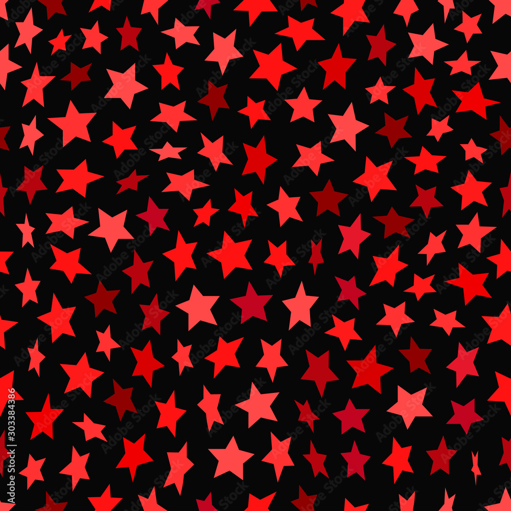 Red stars seamless vector background