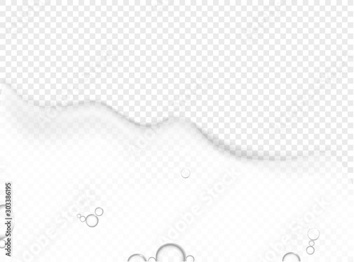 White foam on transparent background vector illustration