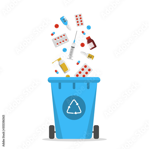 Recycle bin for the expired drugs vector isolated