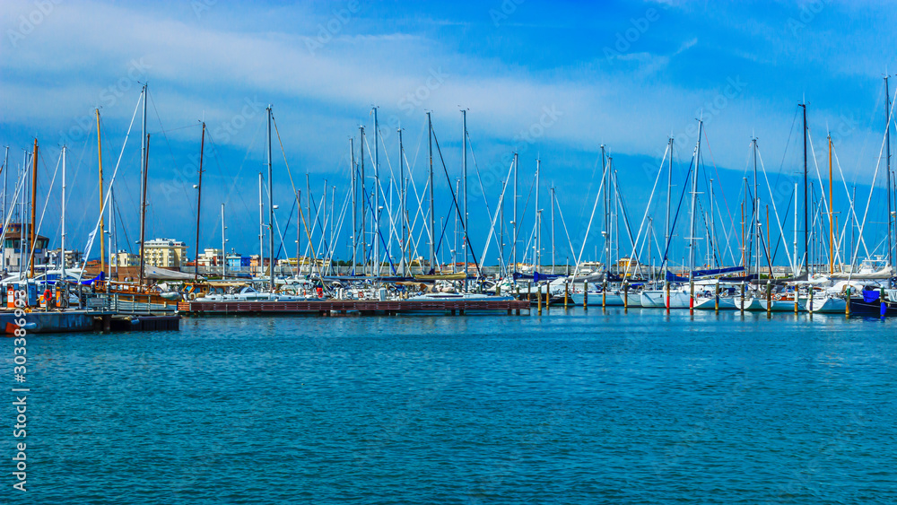 marina at the port of Rimini, Italy