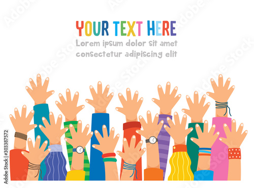 Raised Hands Of Happy People Celebrating