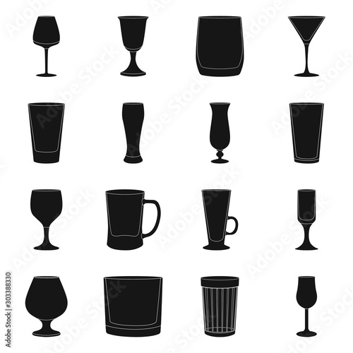 Isolated object of texture and volume icon. Set of texture and container vector icon for stock.