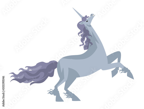beautiful horned unicorn magical animal