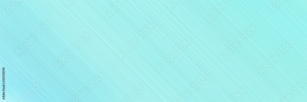 abstract colorful horizontal presentation banner background with diagonal lines and pale turquoise and sky blue colors and space for text and image
