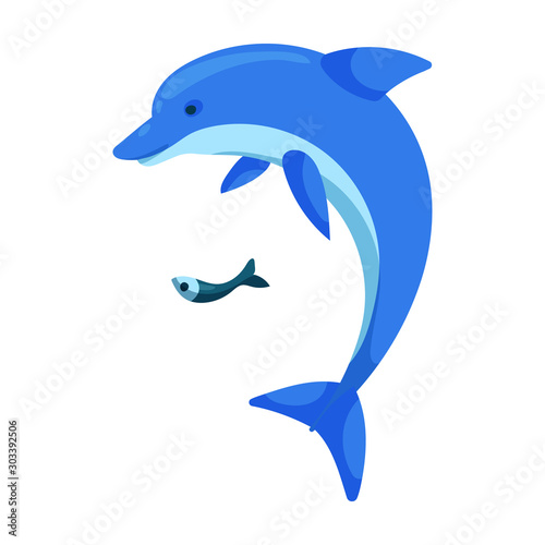 Dolphin vector icon.Cartoon vector icon isolated on white background dolphin .