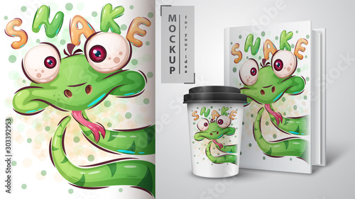 Cute snake poster and merchandising