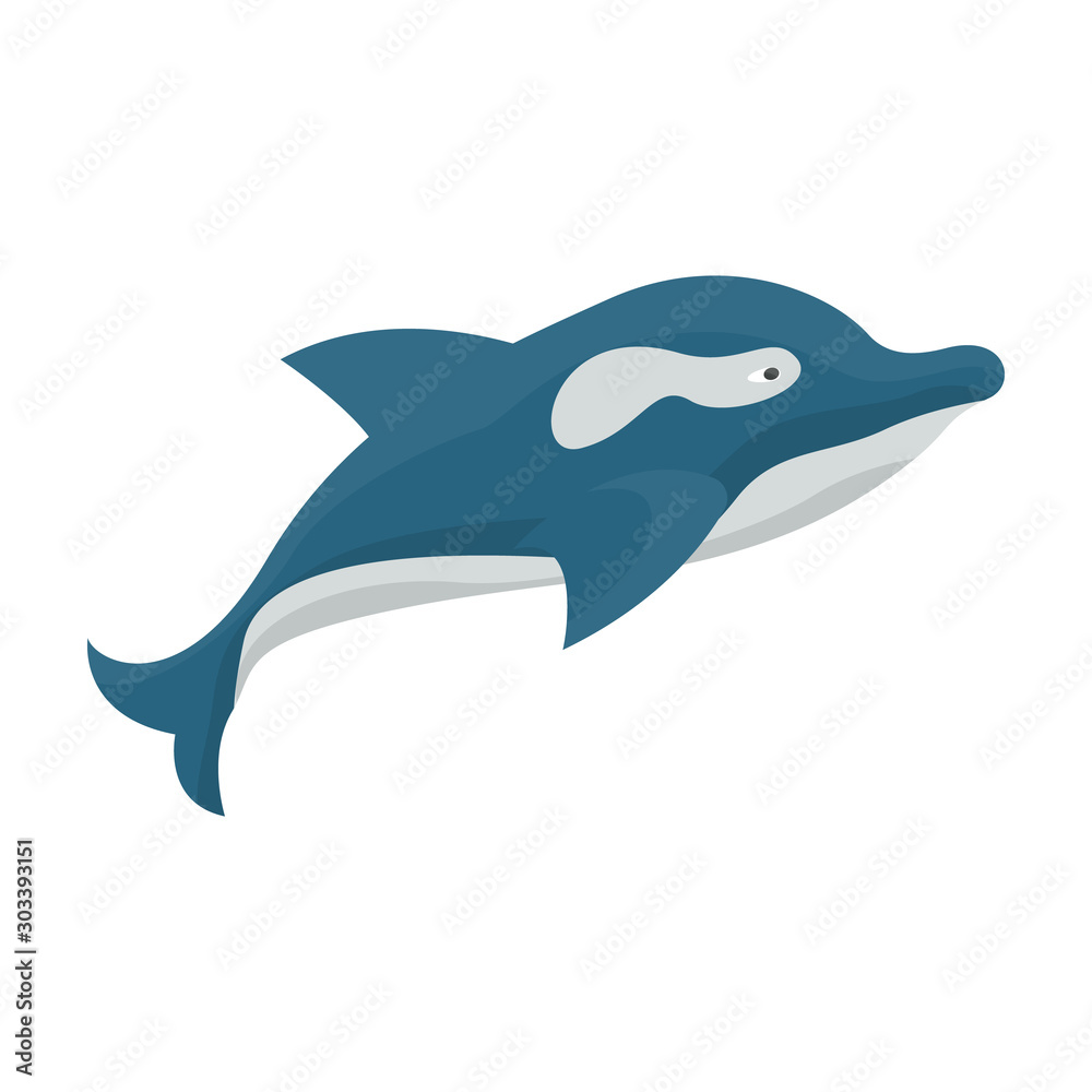Fototapeta premium Whale orca vector icon.Cartoon vector icon isolated on white background whale orca.