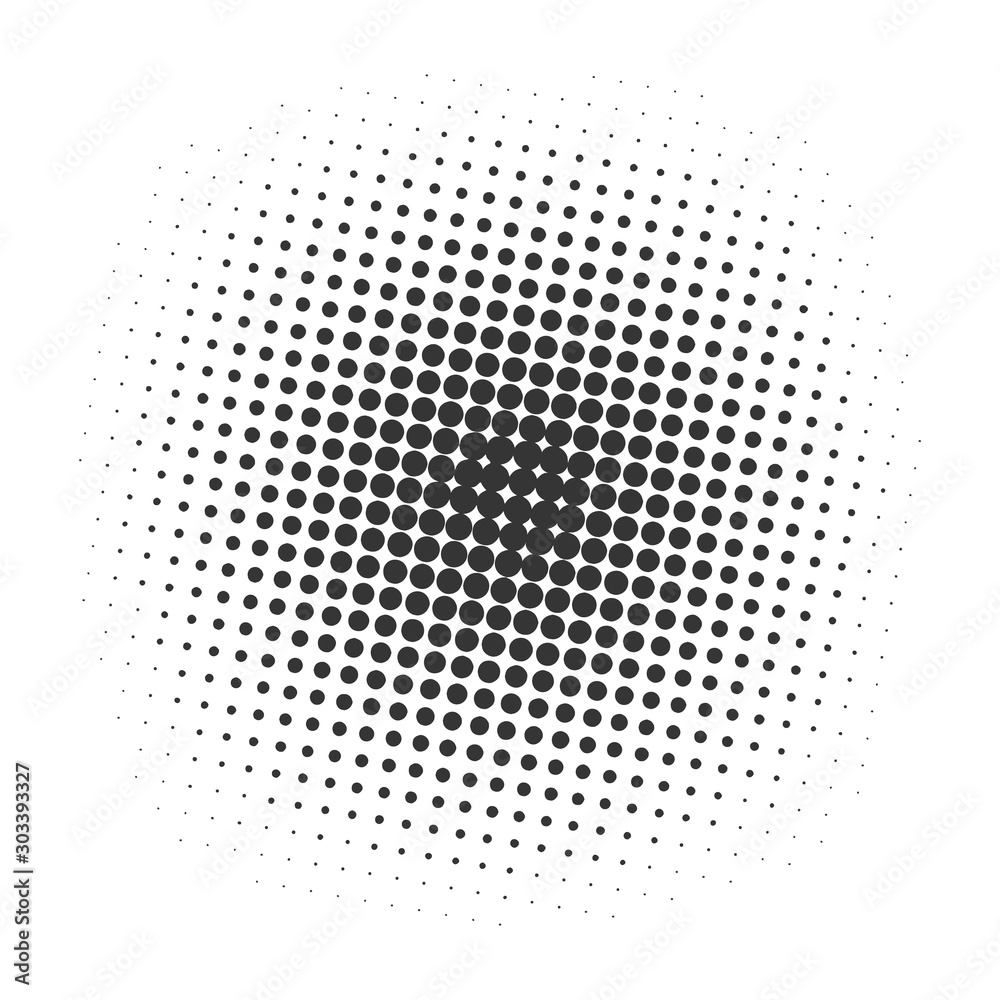 Black halftone dots background - vector.