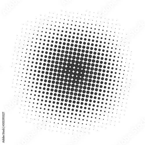 Black halftone dots background - vector.