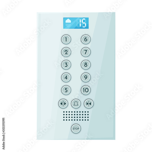 Button of elevator vector icon.Cartoon vector icon isolated on white background button of elevator .
