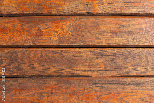 Background from brown wooden horizontal new boards. Wooden light brown boards  texture for design.