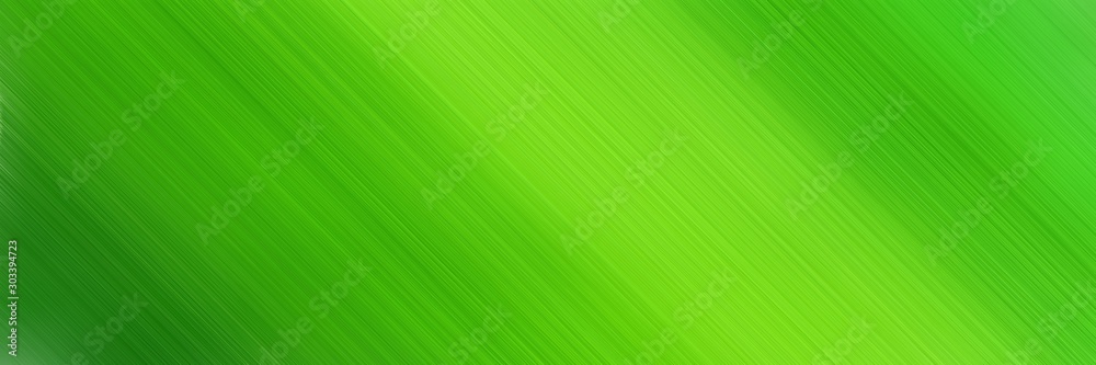 Fototapeta premium abstract colorful horizontal presentation banner texture with diagonal lines and lime green, forest green and yellow green colors and space for text and image