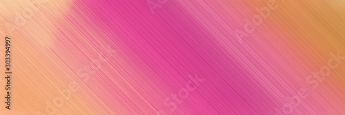 abstract colorful horizontal presentation banner design with diagonal lines and pale violet red, burly wood and dark salmon colors and space for text and image