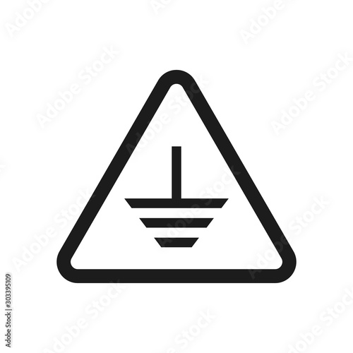 Electrical grounding symbol - vector.