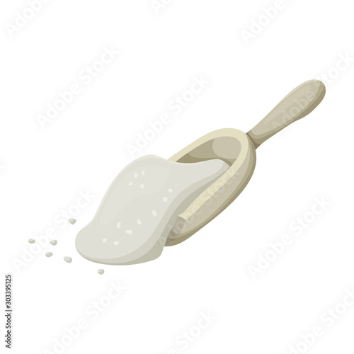 Scoop of sugar vector icon.Cartoon vector icon isolated on white background scoop of sugar.