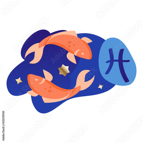 Pisces Modern Zodiac Icon
