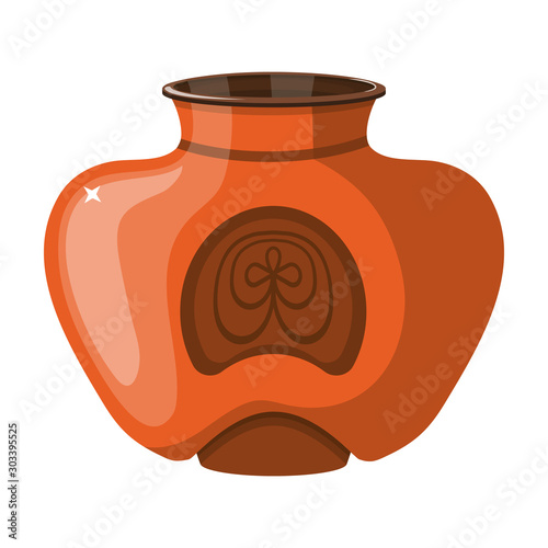 Ceramic vase vector icon.Cartoon vector icon isolated on white background ceramic vase .