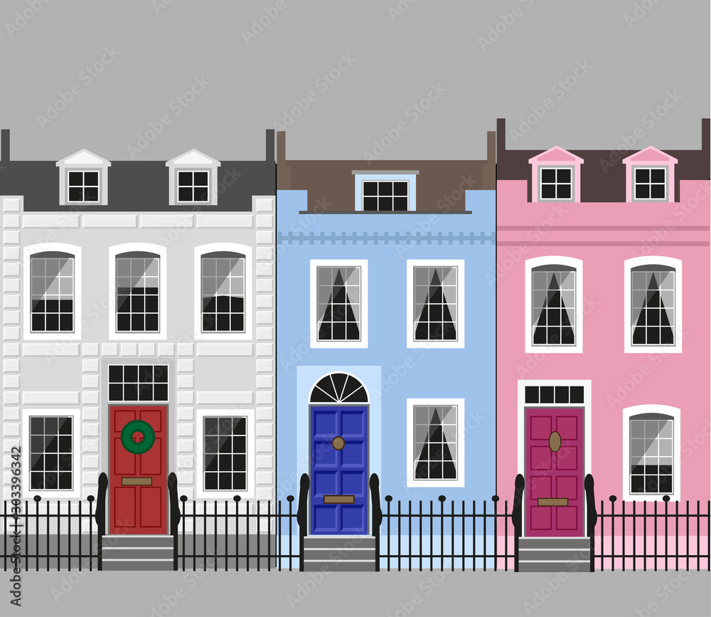 London house facades.