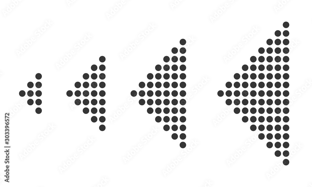 Set of dotted arrows - vector.