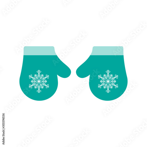 Vector mittens isolated.