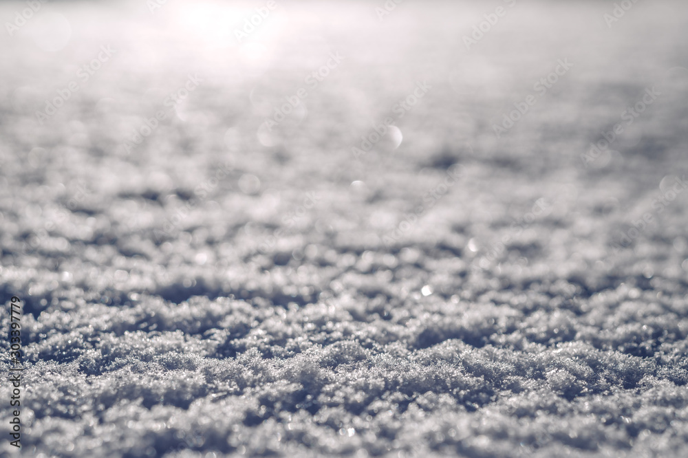 Snow Cover Close-up Bokeh Background Snow Cover Close-up Bokeh Background
