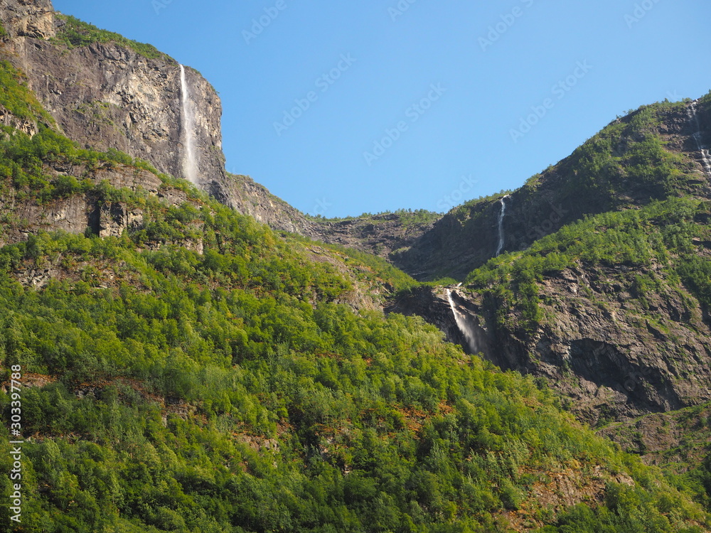 Nærøy Fjord Gudvangen Viking Village Norway Waterfall