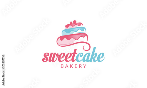 Fotografia Cupcake Logo, Sweet Cake Logo, Cake Shop Logo, Cake Bakery Logo, vector logo tem