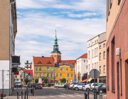 Obraz na płótnie Summer cityscape of Śrem, Wielkopolska, Poland w salonie