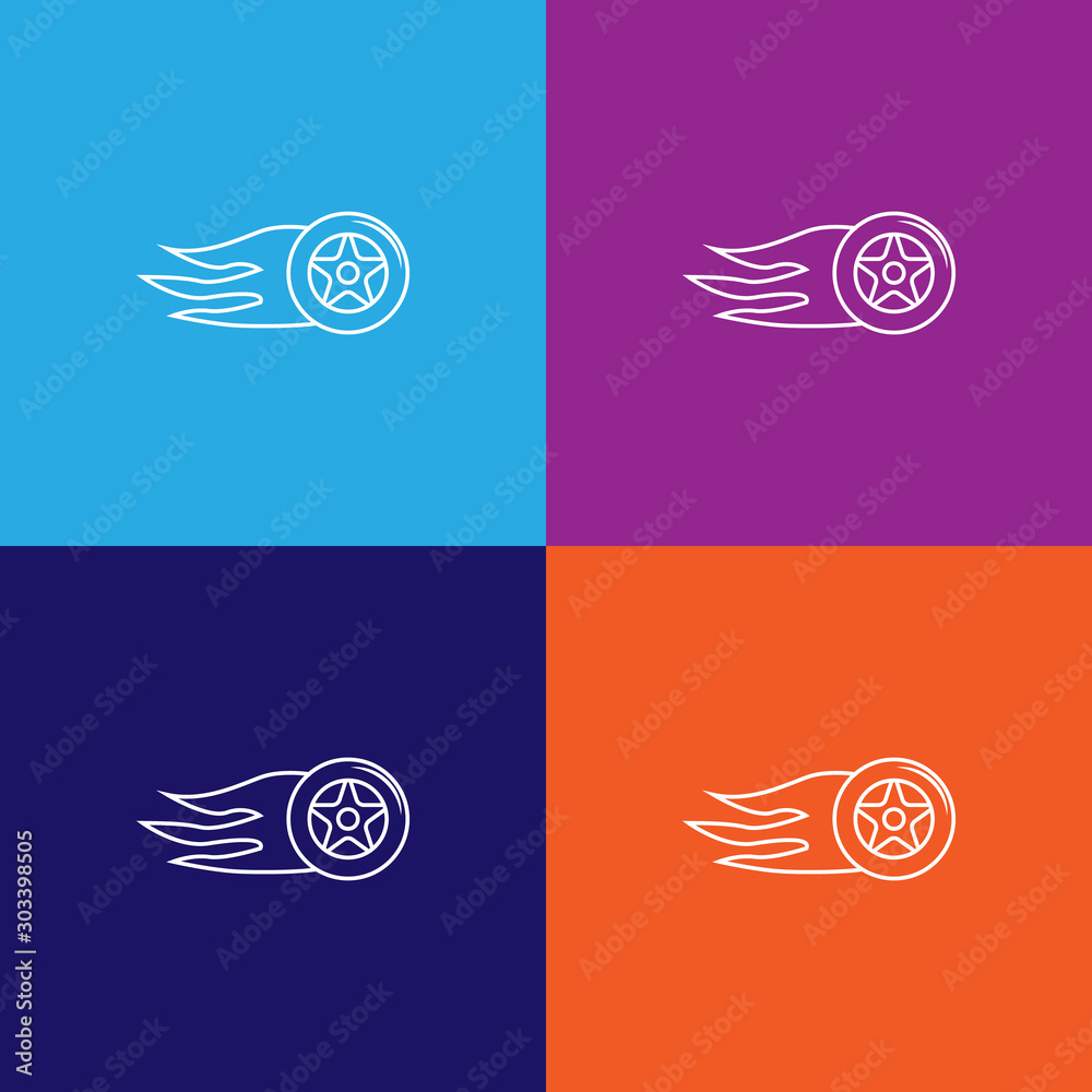burning wheel icon. Element of racing for mobile concept and web apps icon. Thin line icon for website design and development, app development. Premium icon on colored background burning wheel icon. Element of racing for mobile concept and web apps icon. Thin line icon for website design and development, app development. Premium icon on colored background