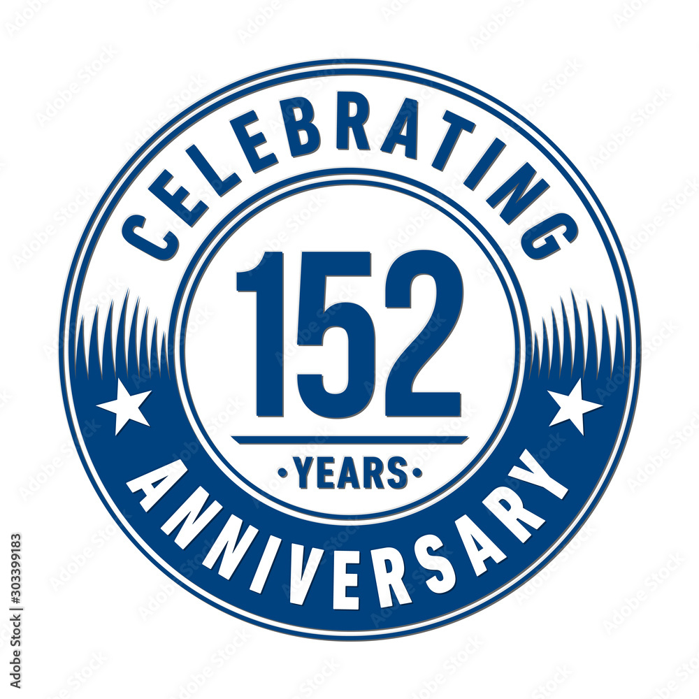 152 years anniversary celebration logo template. Vector and illustration.