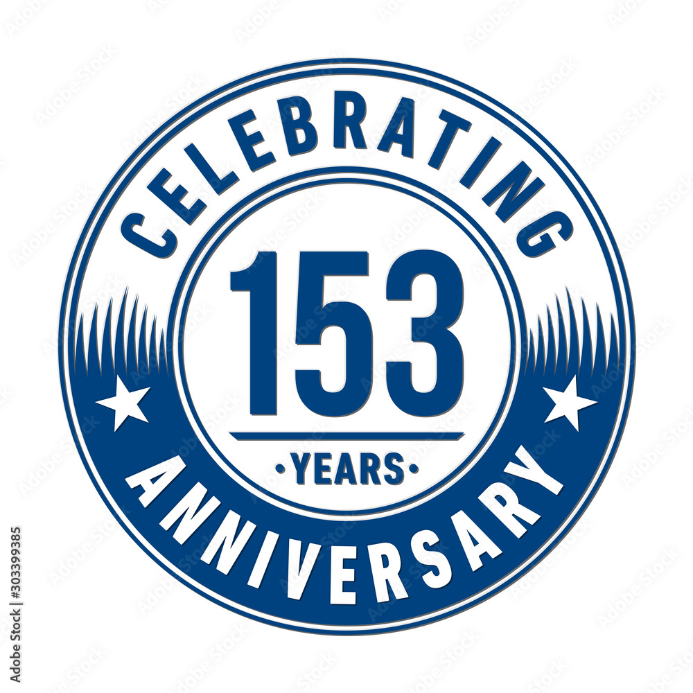 153 years anniversary celebration logo template. Vector and illustration.