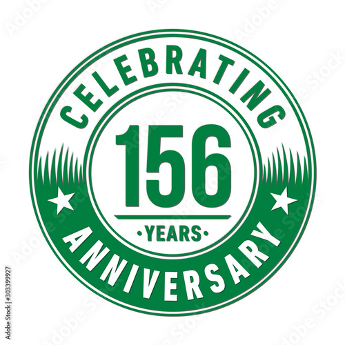 156 years anniversary celebration logo template. Vector and illustration.