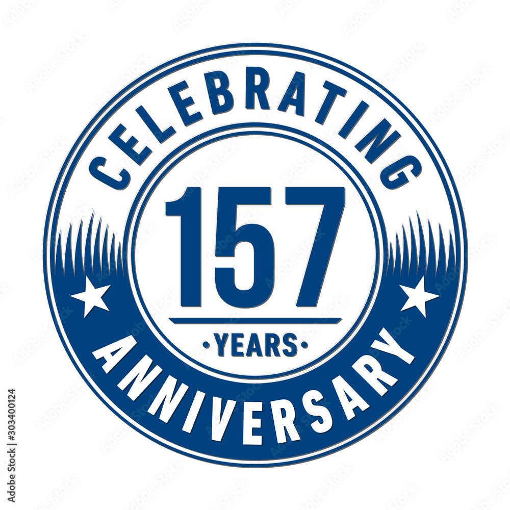 157 years anniversary celebration logo template. Vector and illustration.