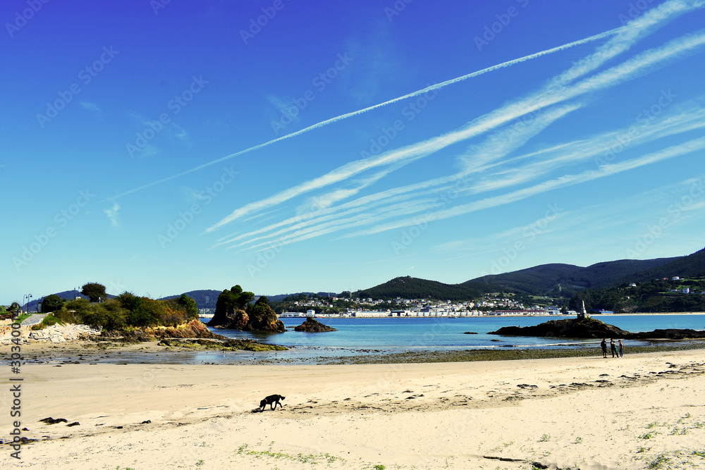 Seiramar beach, between Covas a Sacido beach, in Viveiro, Lugo, Galicia. Spain. Europe. September 28, 2019