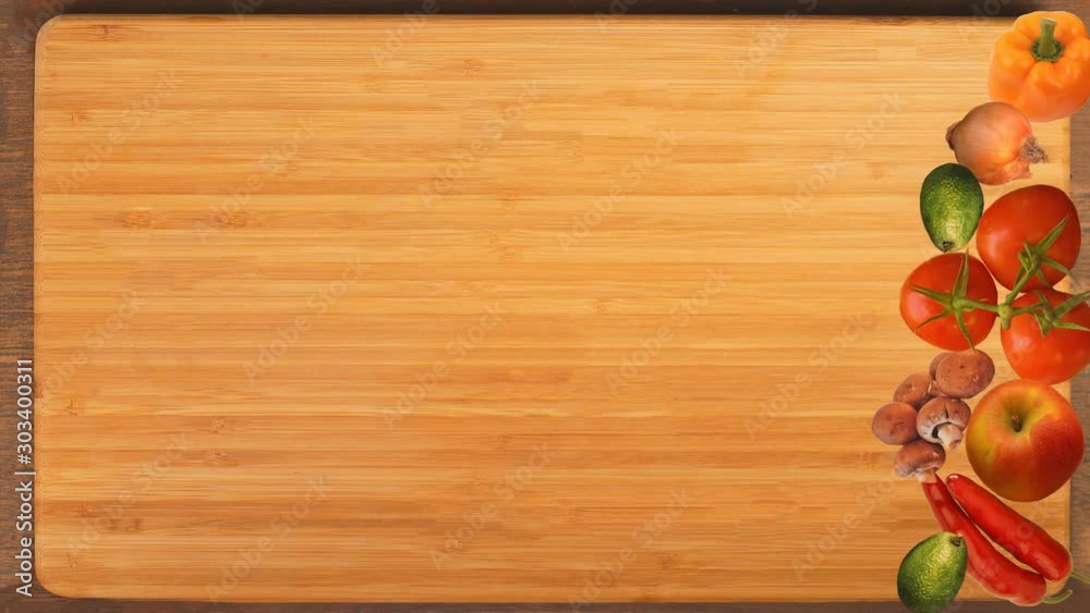 Nutrition Vegetables On Cutting Board Background Slide 1 With Alpha Channel HD Nutrition Vegetables On Cutting Board Background Slide 1 With Alpha Channel HD