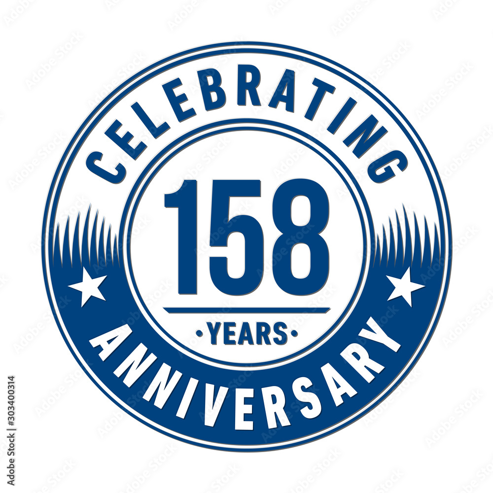 158 years anniversary celebration logo template. Vector and illustration.