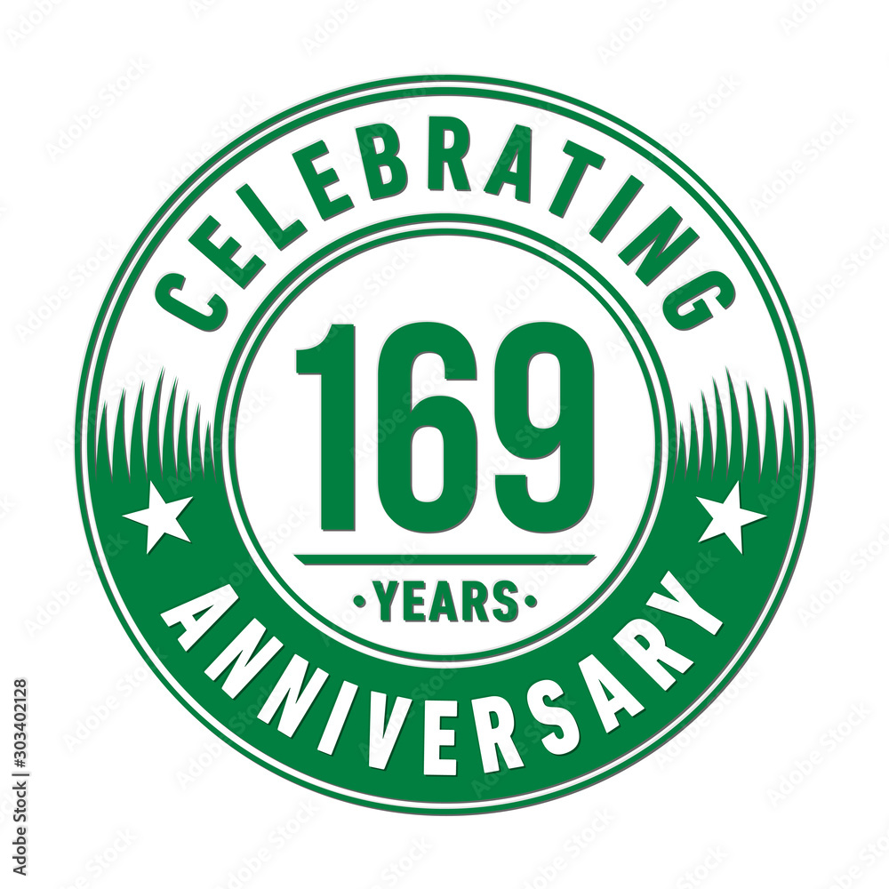 169 years anniversary celebration logo template. Vector and illustration. 169 years anniversary celebration logo template. Vector and illustration.