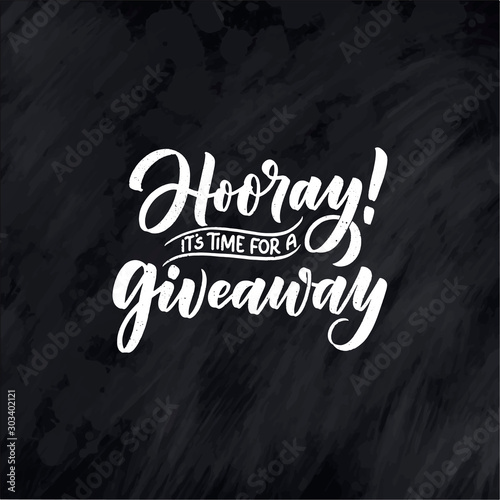 Vintage card with giveaway lettering. Calligraphy text. Decoration template. Vector illustration for holiday design.