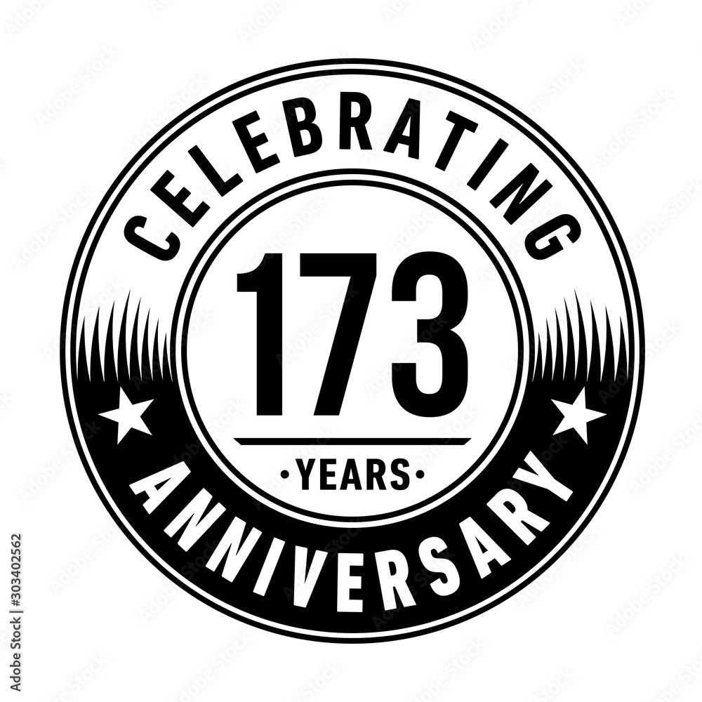 173 years anniversary celebration logo template. Vector and illustration.