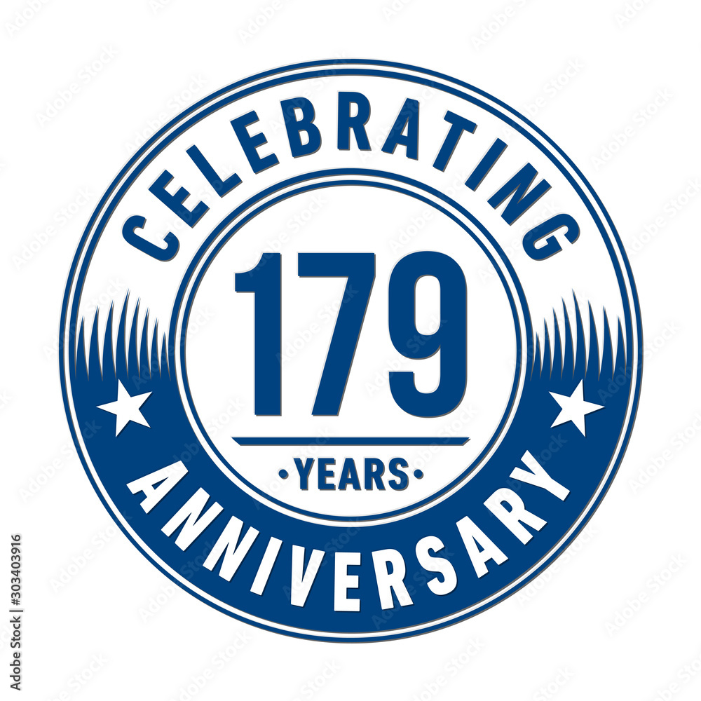 179 years anniversary celebration logo template. Vector and illustration.