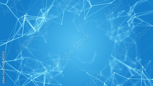 Abstract illustration background motion wallpaper backdrop with bright shiny glow line dot star of business innovation ai futuristic network security communication concept with flickering light flare
