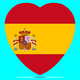 Spain Flag In Heart Shape Vector