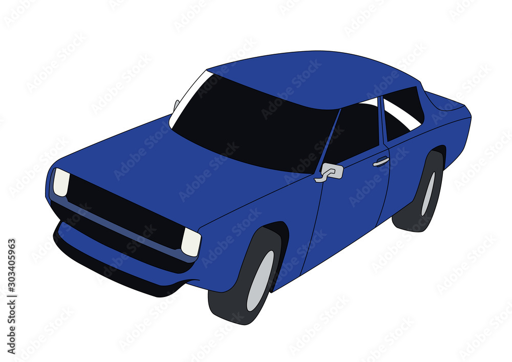 Fotografie Classic japanese car blue vector